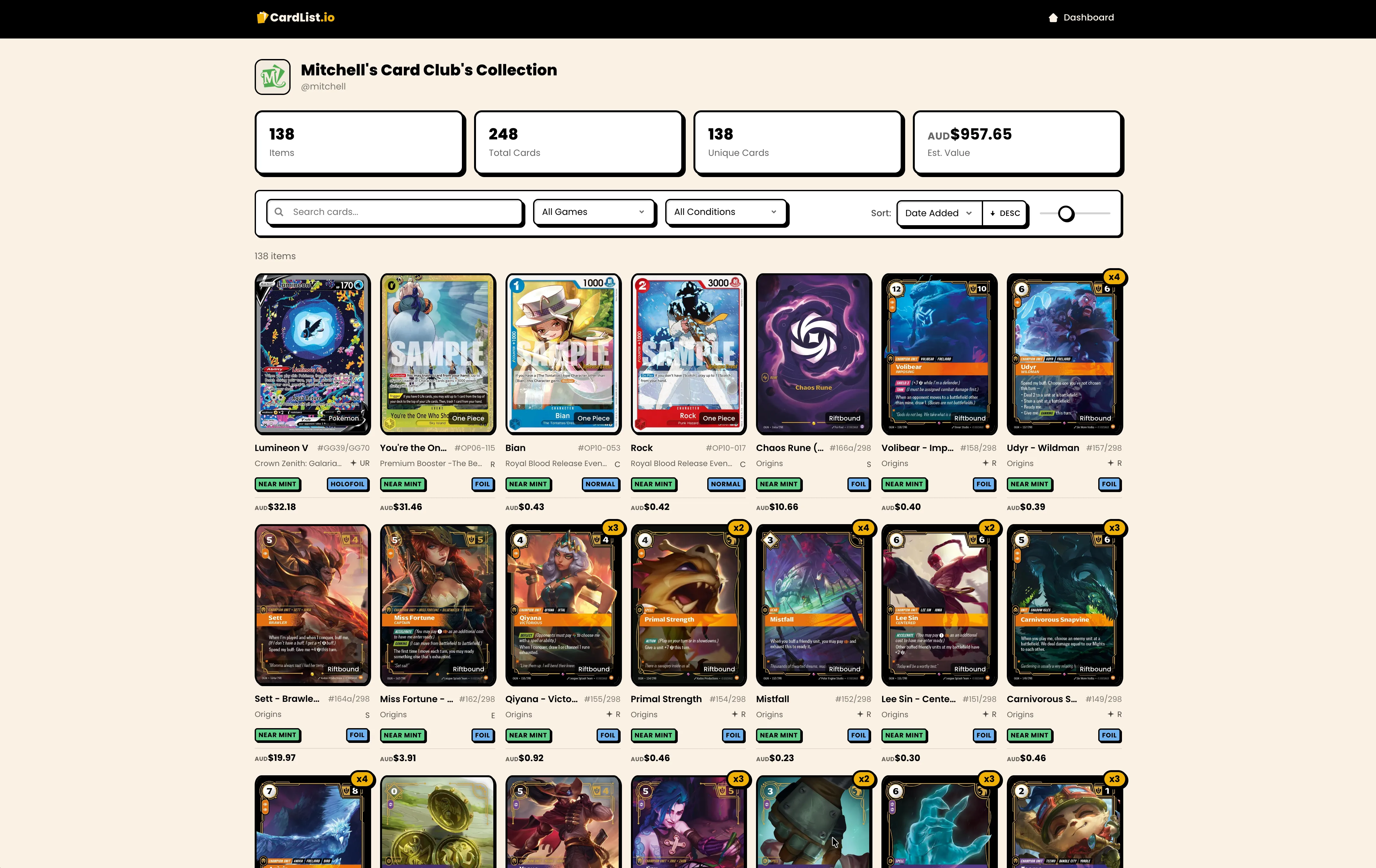 Public seller profile page
